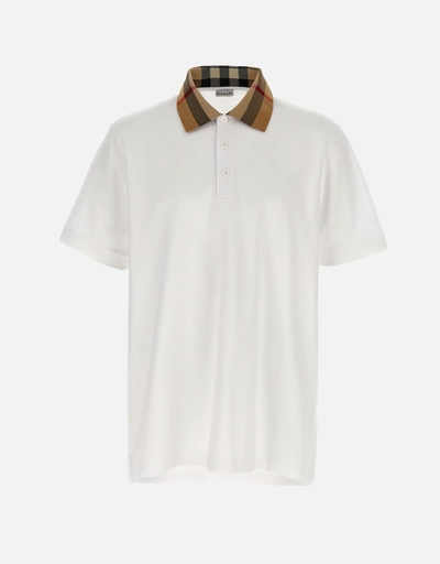 Burberry メンズ チェックカラー コットン スリムフィット ポロシャツ
