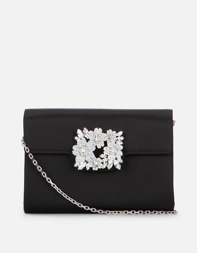 Roger Vivier 黒 サテン クラッチ　マイクロ Roger Vivier エフロレセンスミニサテンクラッチ () IFCHIC.COM