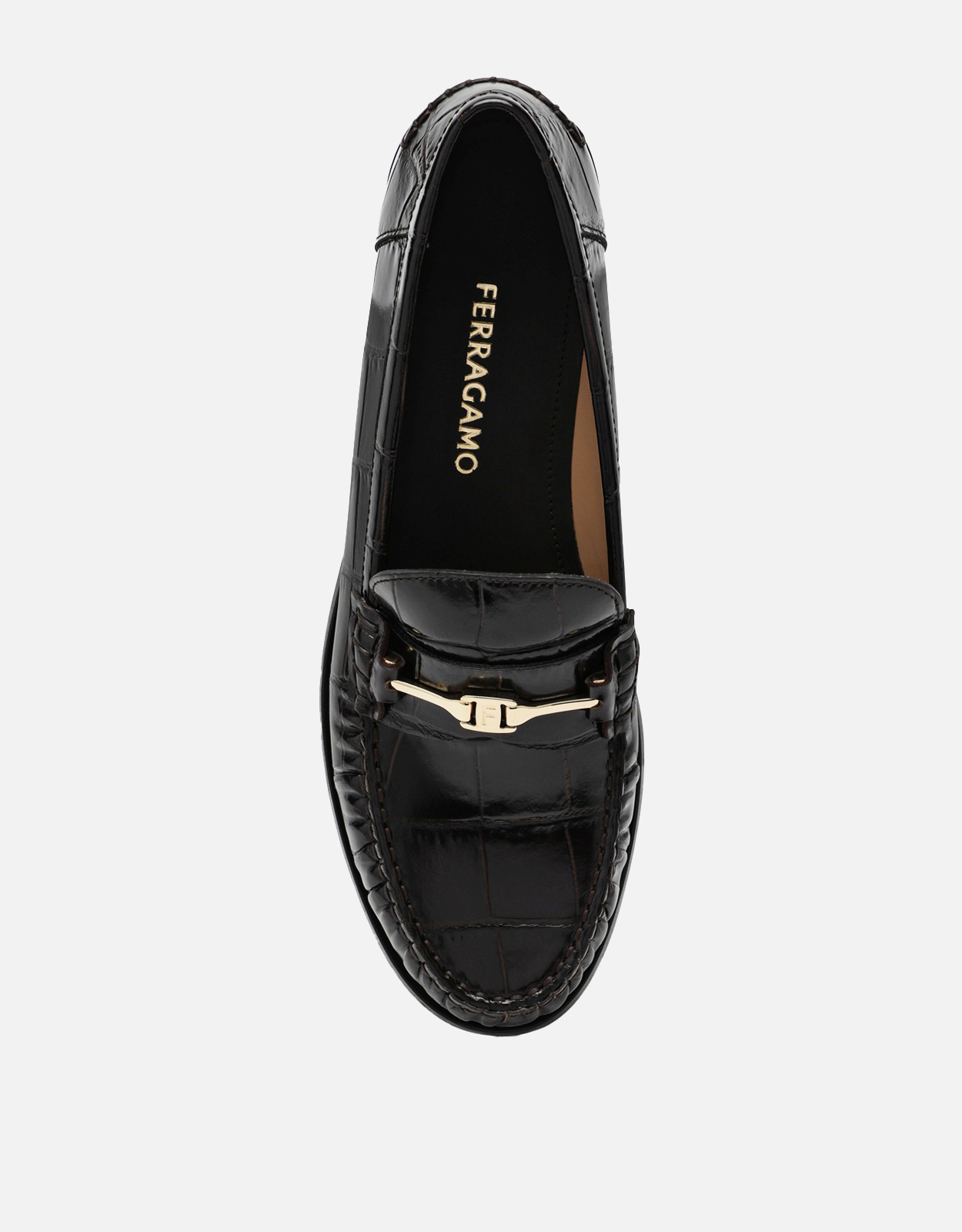 Salvatore Ferragamo ダークブラウンレザーモカシン (すべての新品