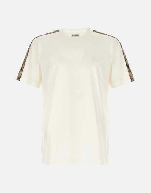 Burberry Men's Check Trim Cotton T-Shirt (All New In) IFCHIC.COM