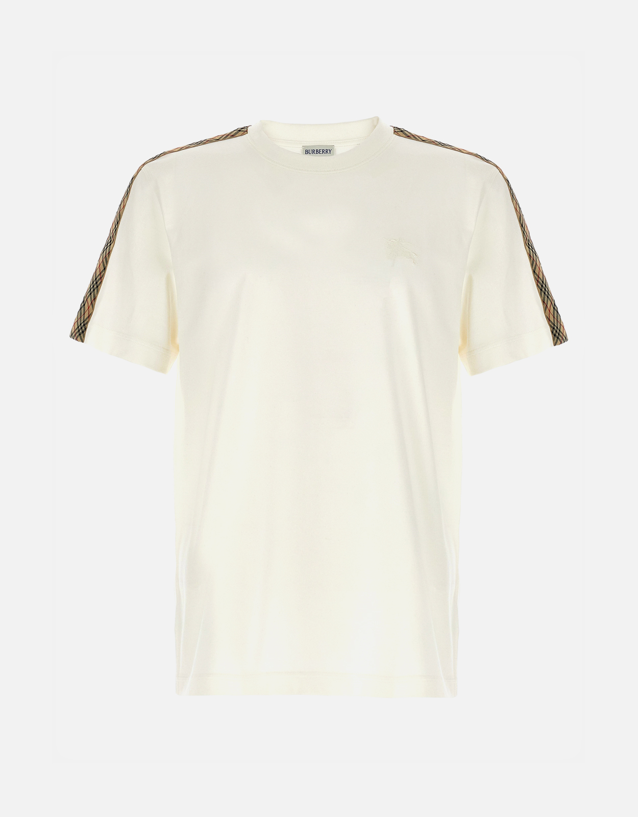 Burberry Men's Check Trim Cotton T-Shirt (All New In) IFCHIC.COM