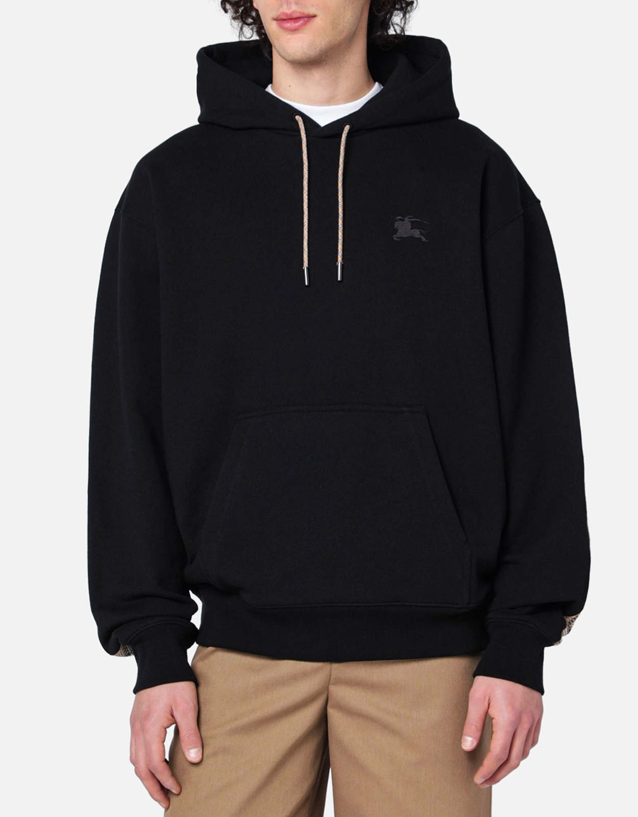 Burberry メンズチェック柄インサートコットンパーカー (シャツ