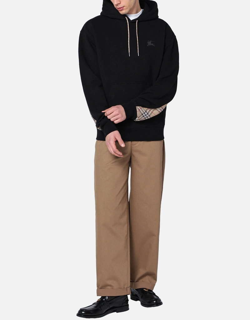 Burberry メンズチェック柄インサートコットンパーカー (アパレル