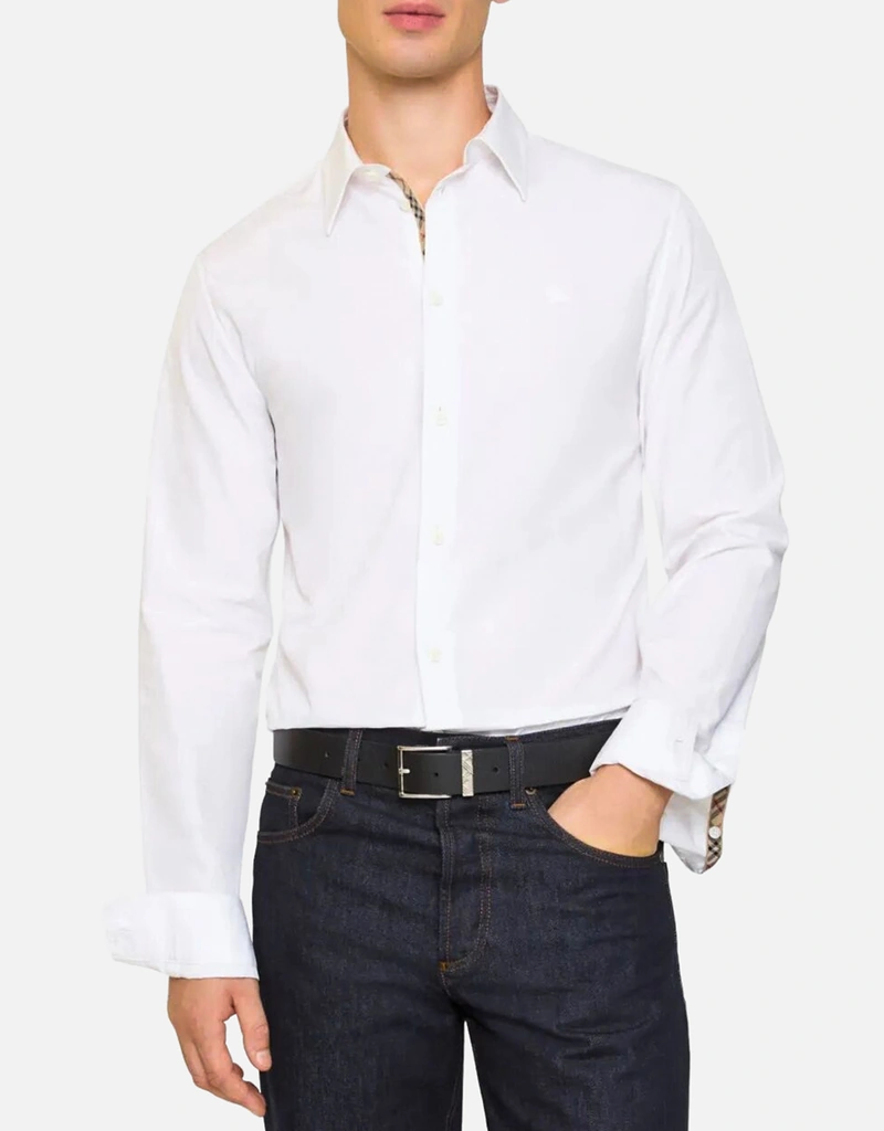 Burberry メンズ レギュラーフィット コットン ポプリン シャツ