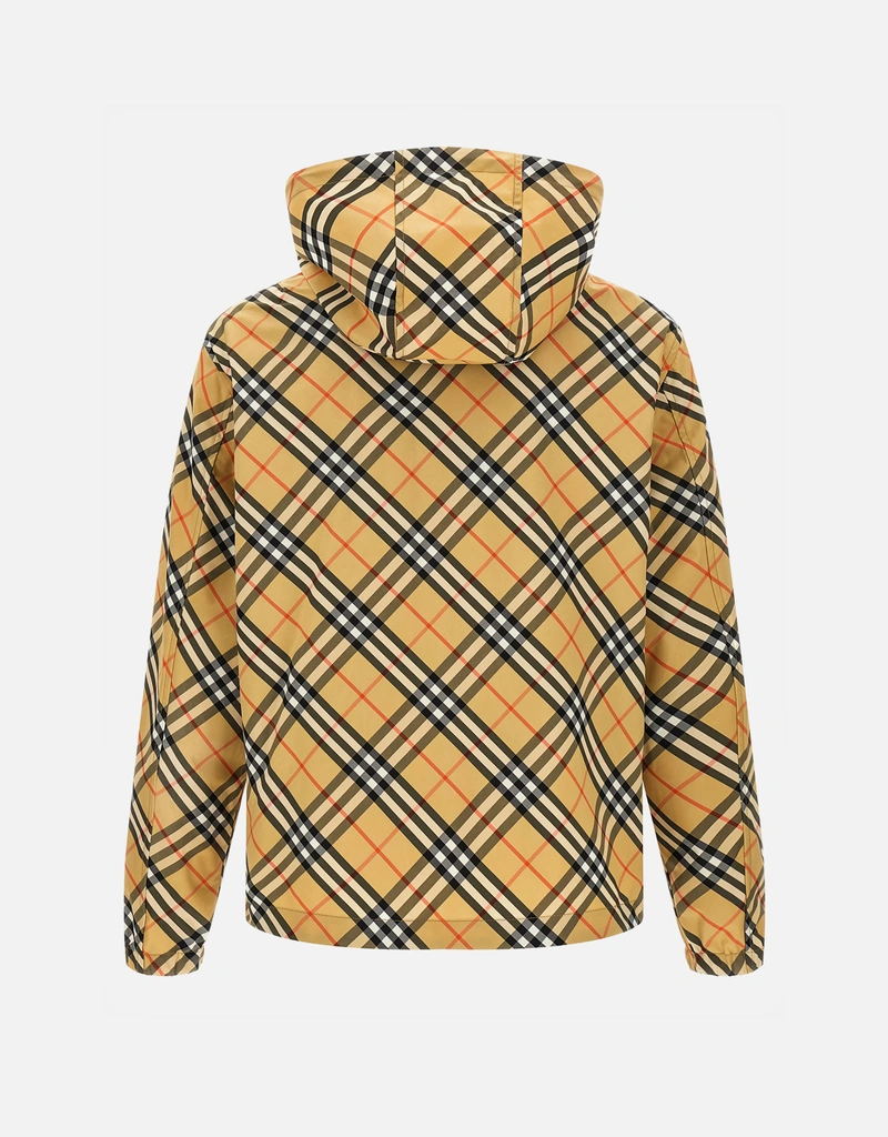 Burberry メンズ Markham ポリエステル チェック スタンドカラー