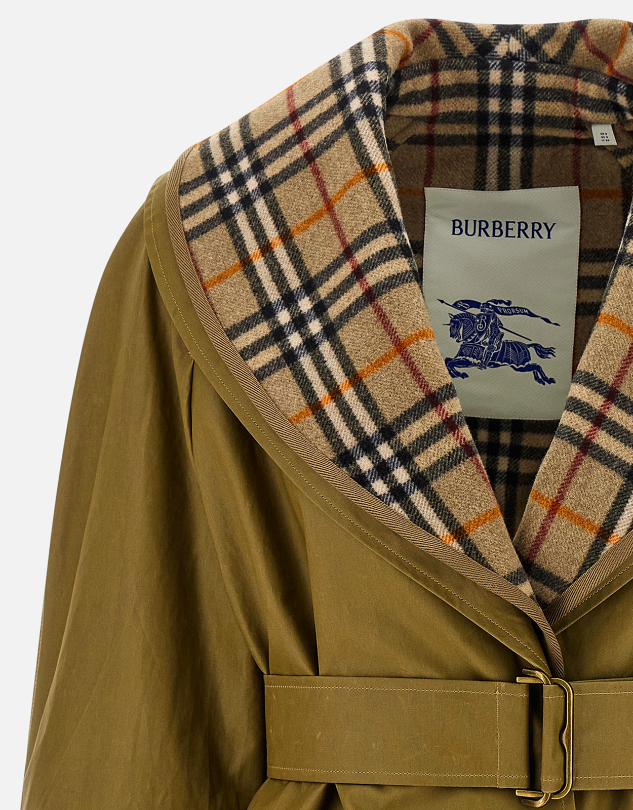 Burberry クロップドコットンジャケット バーバリーチェックウォーマー