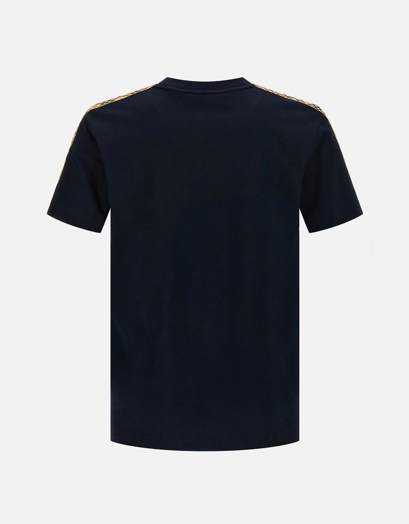 Burberry メンズチェックトリムコットンスリムフィットTシャツ (すべて