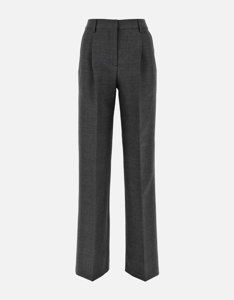 Burberry Dark Grey Wool Wide-Leg Pants () IFCHIC.COM