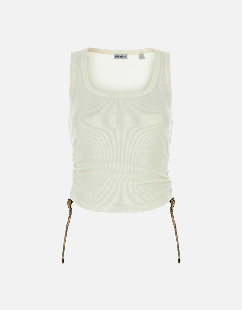 Burberry ホワイトストレッチコットンタンクトップ () IFCHIC.COM