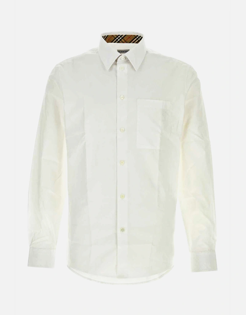 Burberry Men's White stretch poplin shirt (すべての新品) IFCHIC.COM