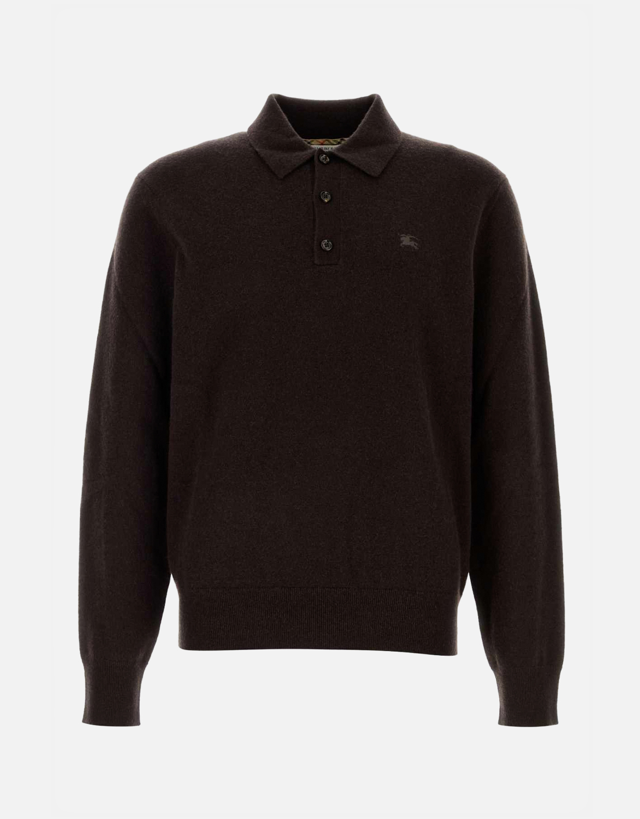 Burberry メンズカシミヤ混紡スリムフィット長袖ポロシャツ (すべての