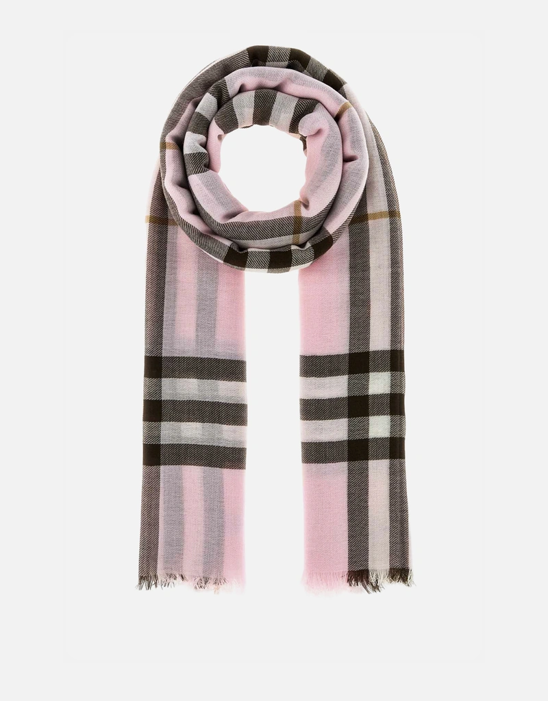 Burberry ワイドチェックウールスカーフ () IFCHIC.COM
