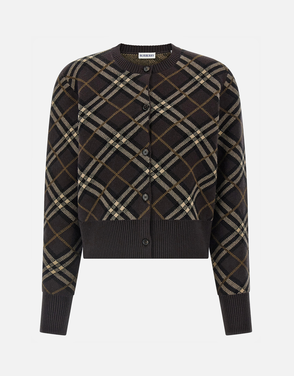 Burberry ウールカシミヤジョルジェットチェッククルーネック