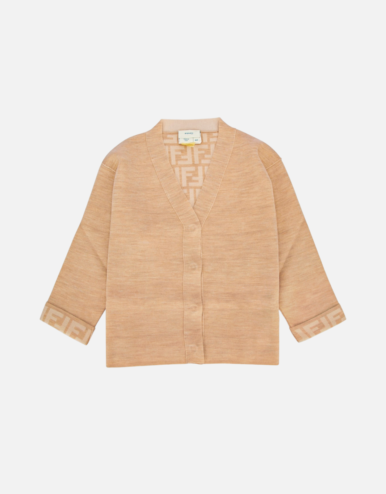 Fendi Kids ベージュ ウール ジュニア カーディガン () IFCHIC.COM