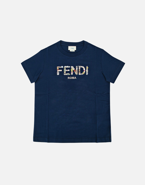 FENDI KIDS Tシャツ　ネイビー サイズ24M Fendi Kids Printed Logo Jersey T-Shirt (All New In) IFCHIC.COM