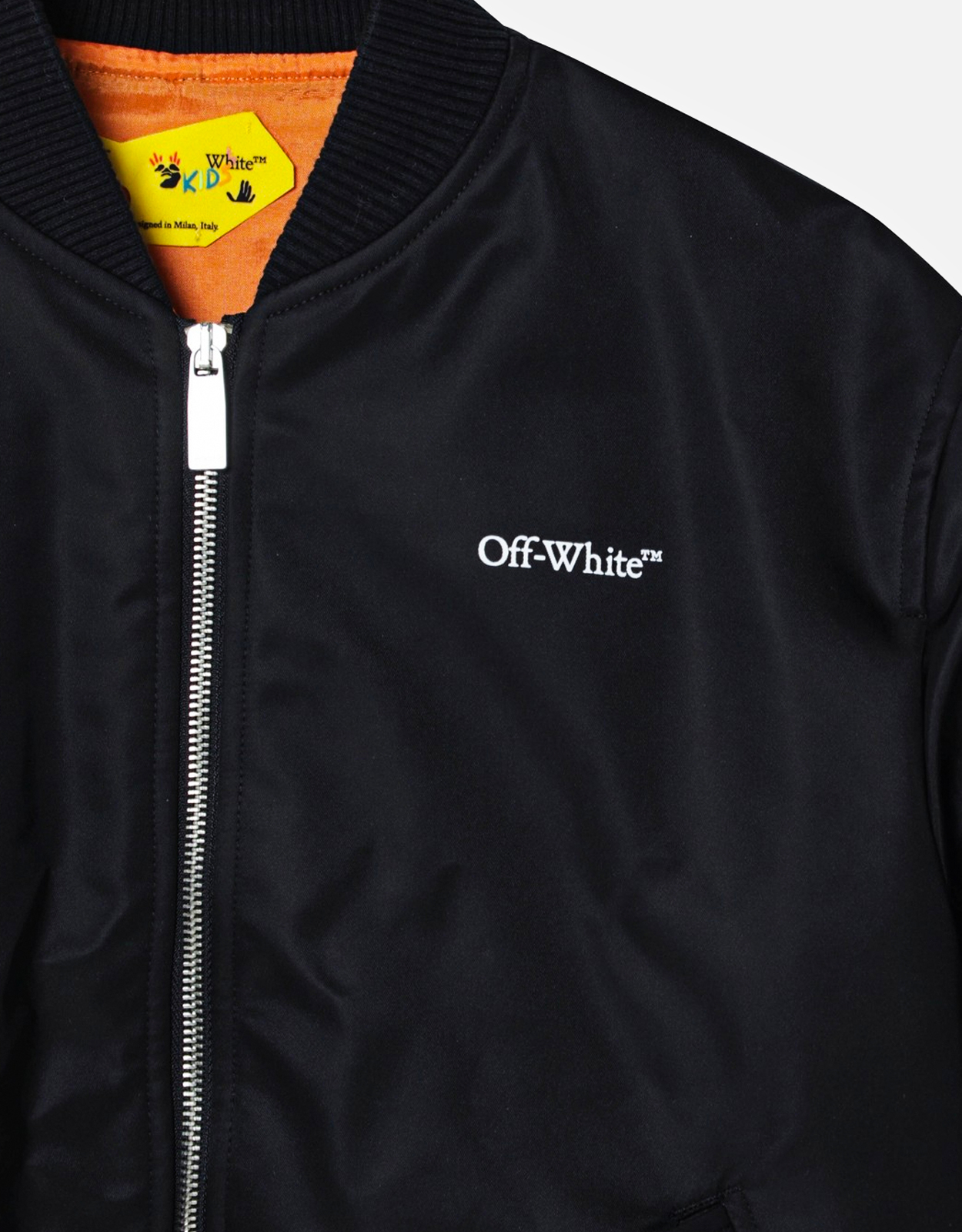 Off-White ボンバージャケット Off-White Kids Bookish斜めボンバージャケット (すべての新品) IFCHIC.COM