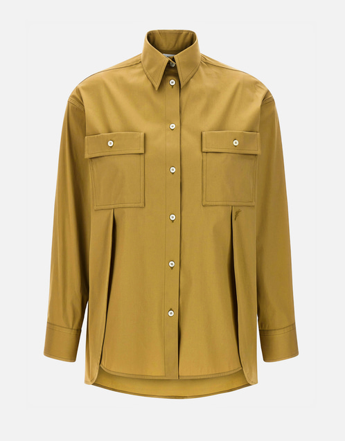 Salvatore Ferragamo 長袖コットン混紡シャツ () IFCHIC.COM