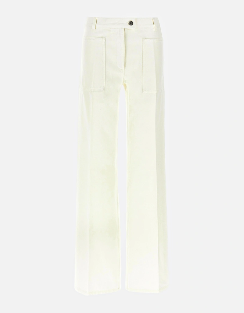 Salvatore Ferragamo 5ポケットコットンワイドストレートパンツ