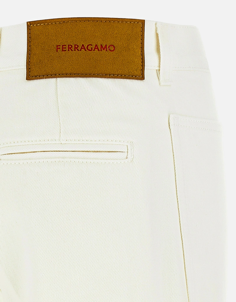 Salvatore Ferragamo 5ポケットコットンワイドストレートパンツ