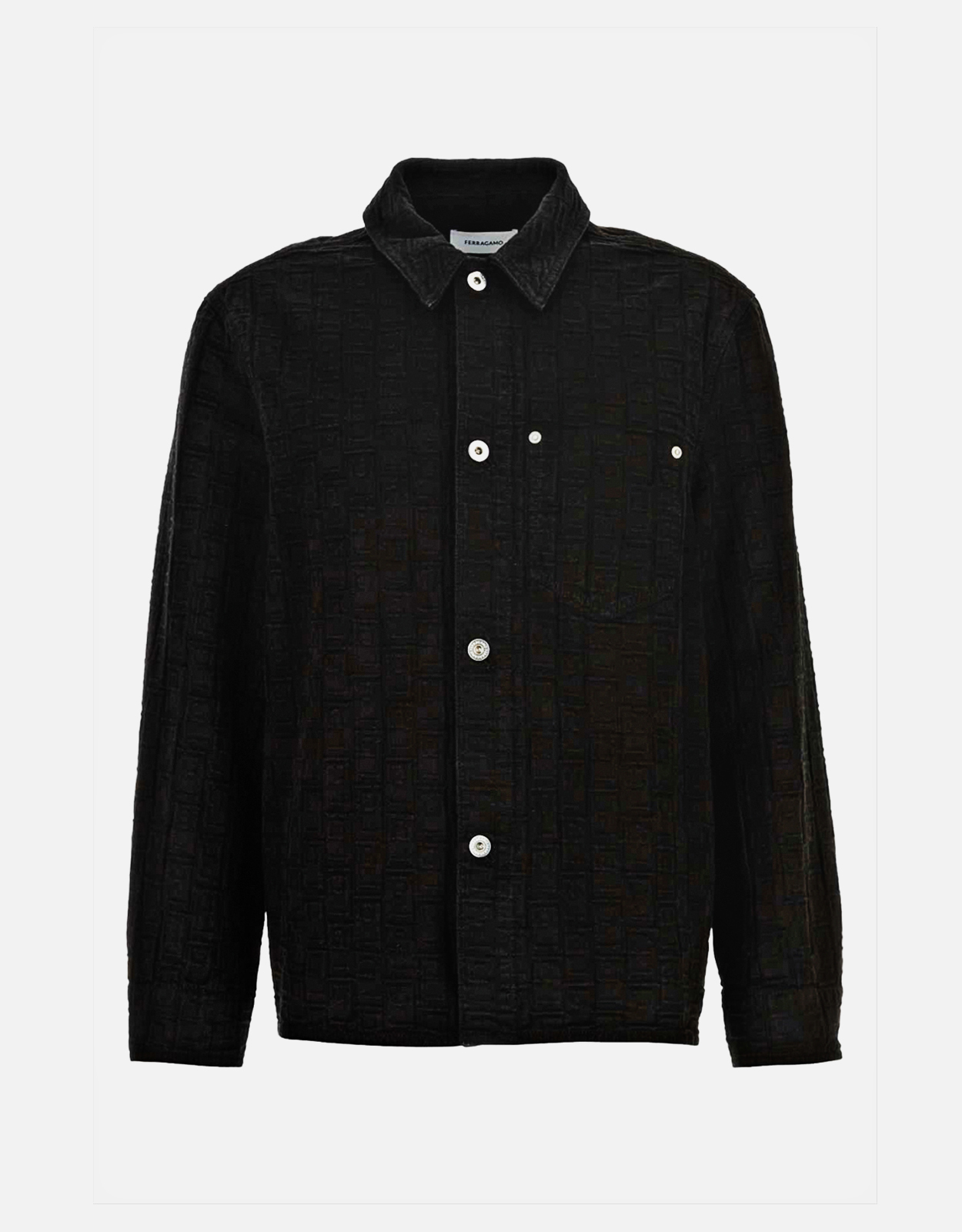 Salvatore Ferragamo メンズモノグラムコットンデニムシャツ () IFCHIC.COM