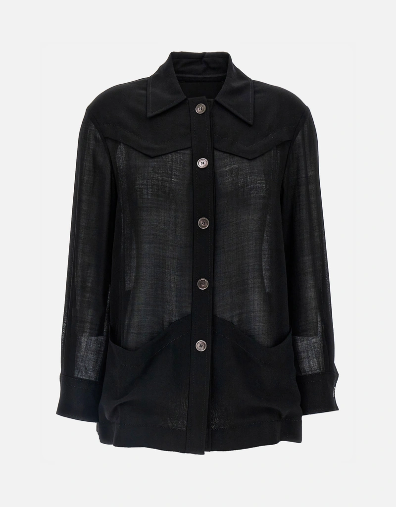 Salvatore Ferragamo セミシアー初剪ウールシャツスタイルジャケット