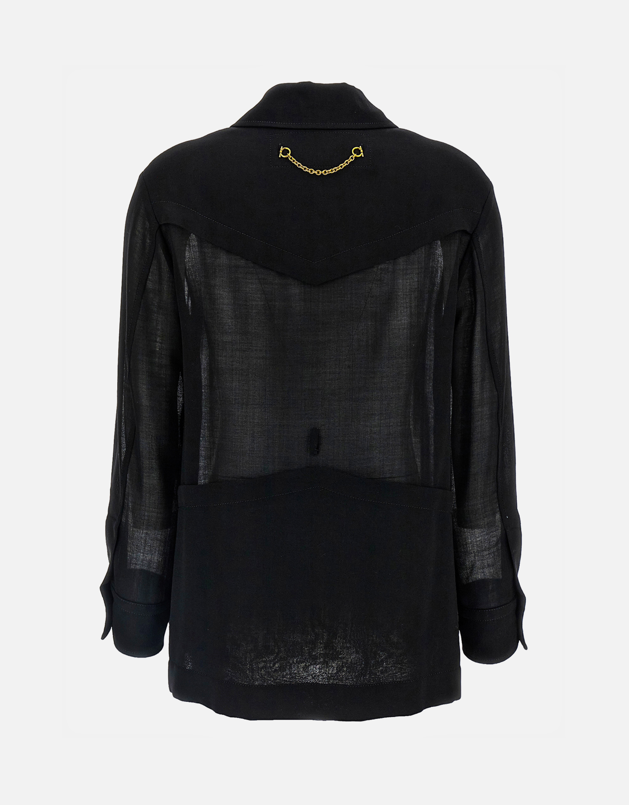 FERRAGAMO Semi-Sheer Virgin Wool Shirt-Style Jacket (All New In