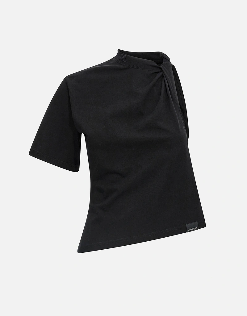 Courreges ツイストアシンメトリーコットンTシャツ (すべての新品