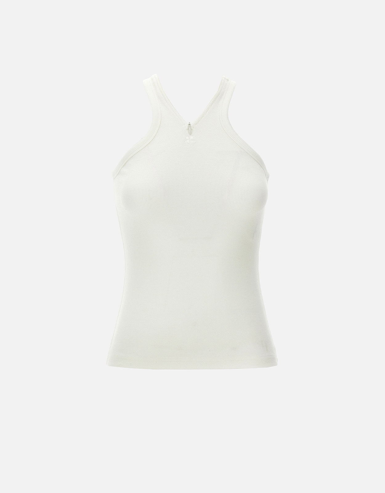 Courreges Criss Cross 90'sリブコットンVネックタンクトップ (すべて