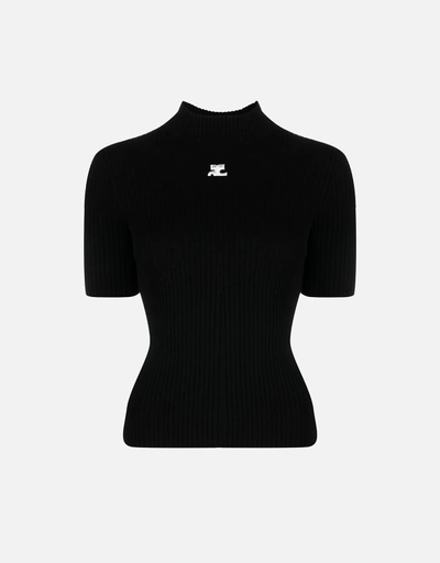 Courreges Reedition リブショートスリーブニットセーター (すべての