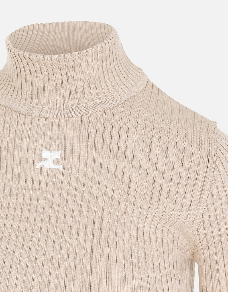 Courreges ロールネックリブビスコースセーター (すべての新品) IFCHIC.COM