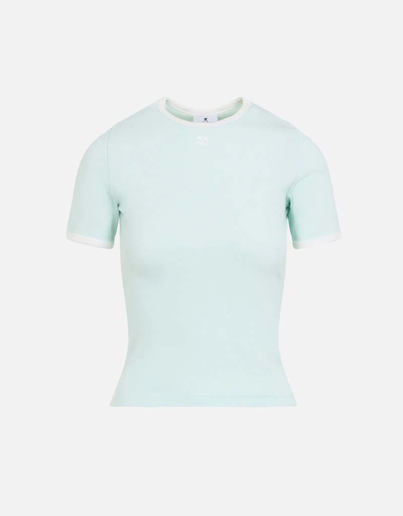 Courreges シグネチャー コントラスト コットン 半袖Tシャツ (すべての