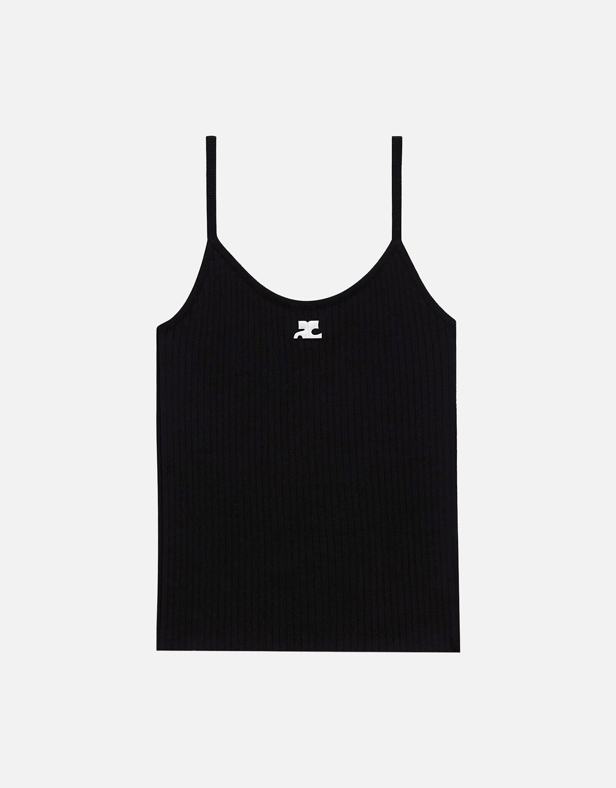 Courreges リブ編みニットコットン混タンクトップ (すべての新品