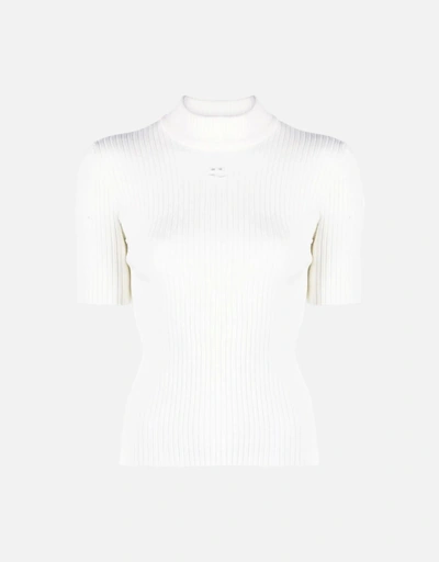 Courreges Reedition リブショートスリーブニットセーター (すべての
