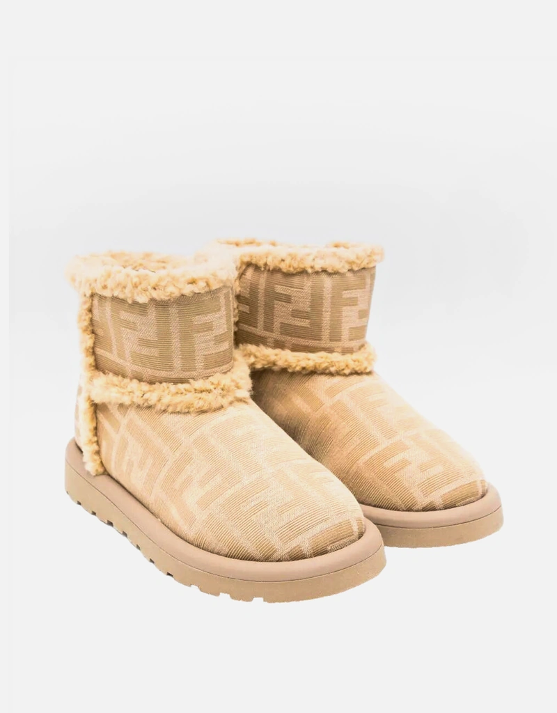 Fendi Kids キッズジャガードFFブーツ () IFCHIC.COM