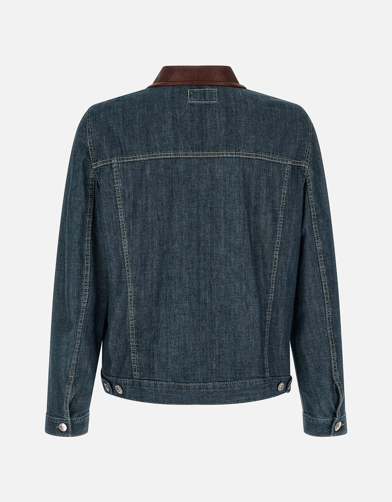 Brunello Cucinelli メンズレザーカラー デニムジャケット (すべての