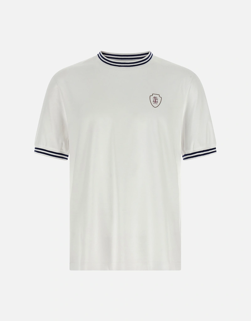 Brunello Cucinelli メンズSolomeoコットン紋章Tシャツ (すべての新品