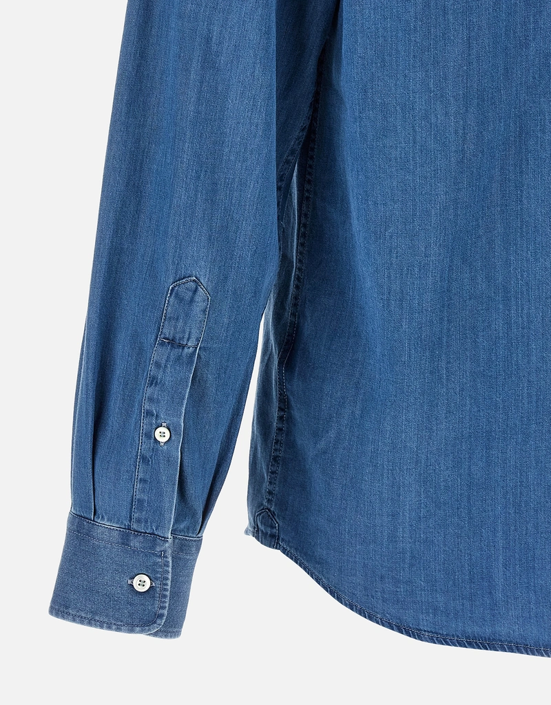Brunello Cucinelli メンズデニムイージーフィットシャツ (すべての