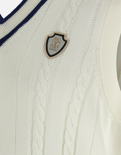 BRUNELLO CUUINELLl キラキラニットベスト　お値下げ⭕️ mizuiroind（ミズイロインド） メタリック ヤーン ケーブル ベスト