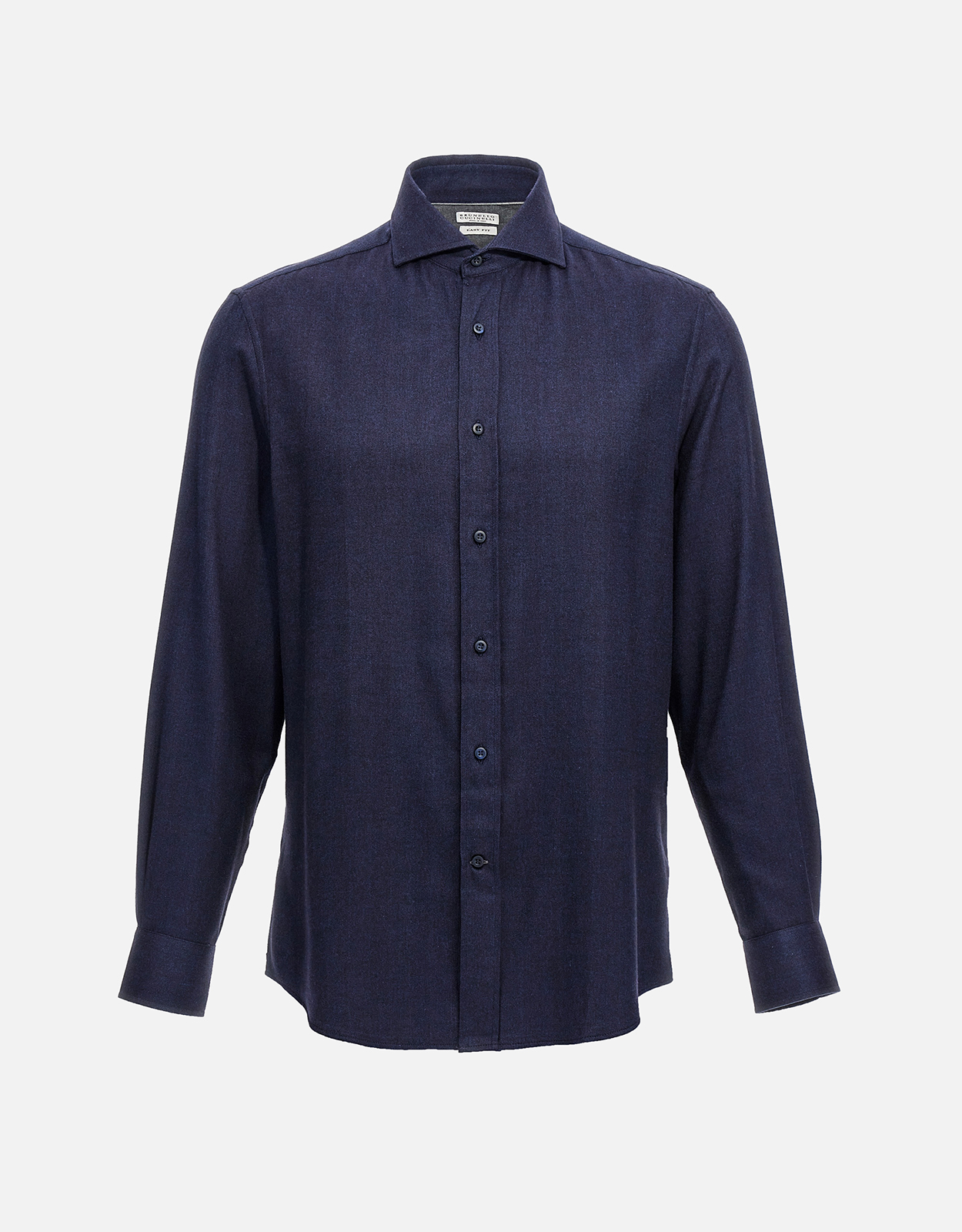 Brunello Cucinelli メンズ ヘリンボーンコットンブレンドシャツ