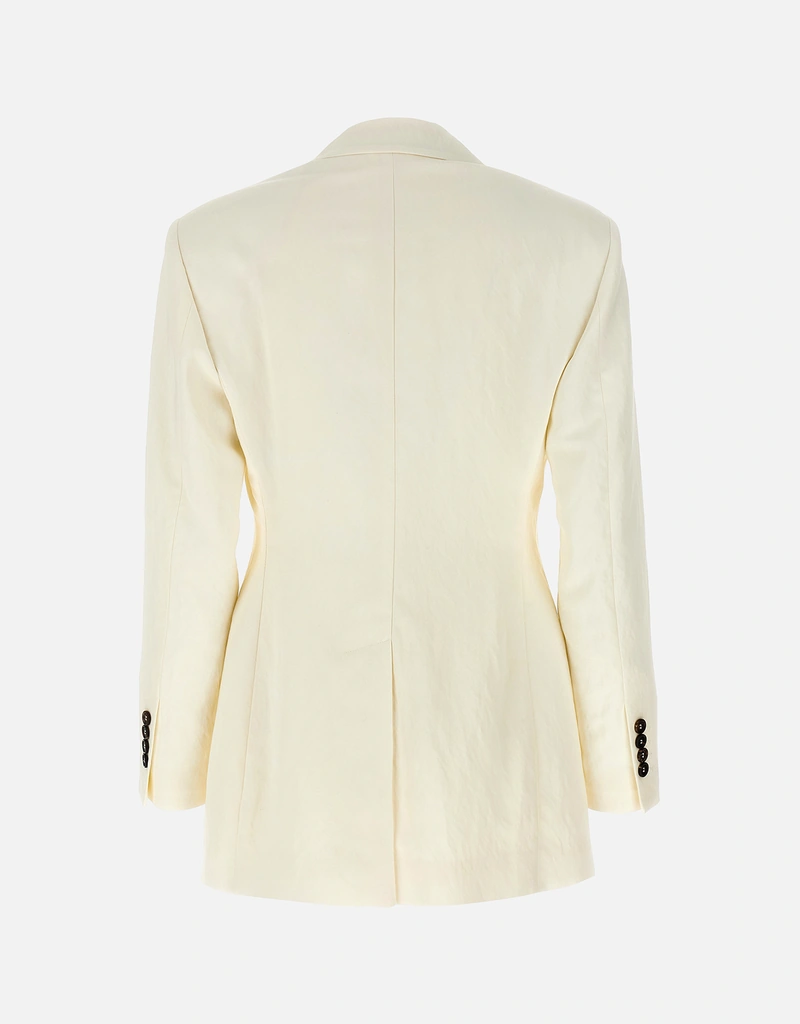 Brunello Cucinelli ダブルブレストペーパーヤーンビスコース混紡