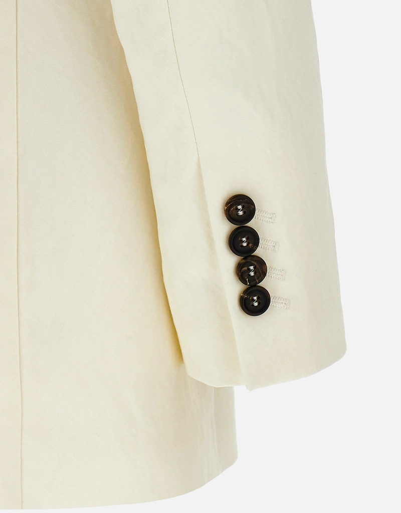 Brunello Cucinelli ダブルブレストペーパーヤーンビスコース混紡