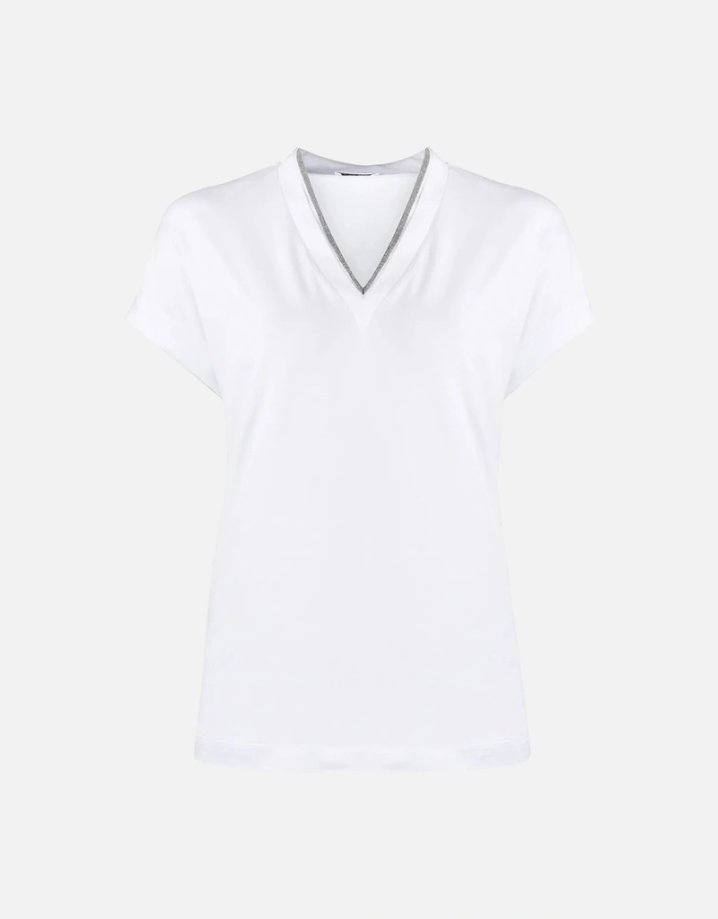 Brunello Cucinelli VネックコットンTシャツ (すべての新品) IFCHIC.COM