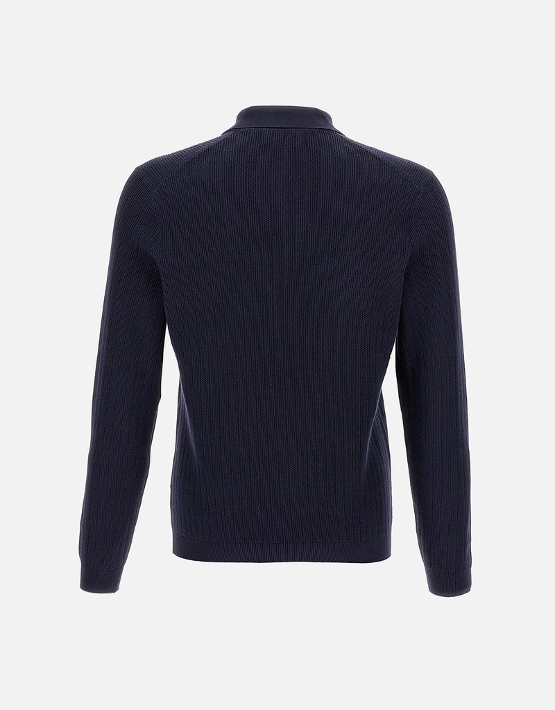 Brunello Cucinelli メンズ コットン リブニット ポロシャツ (すべての