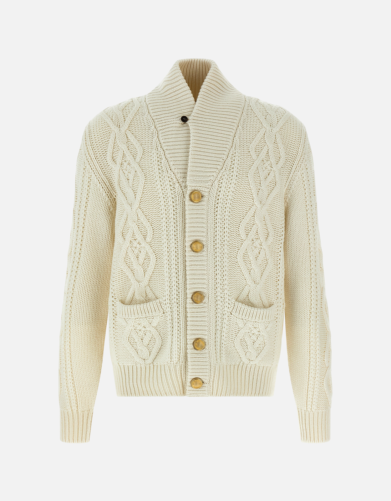 Brunello Cucinelli メンズカシミヤケーブルニットカーディガン