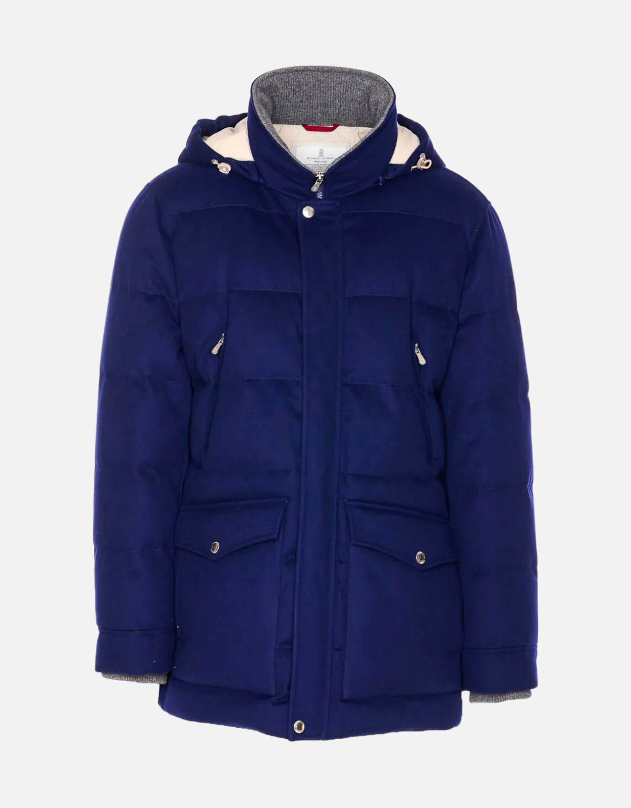 BRUNELLO CUCINELLI フード付きベストネイビー　新品タグ付き Brunello Cucinelli メンズウールフード付きピュミノ (すべての新品