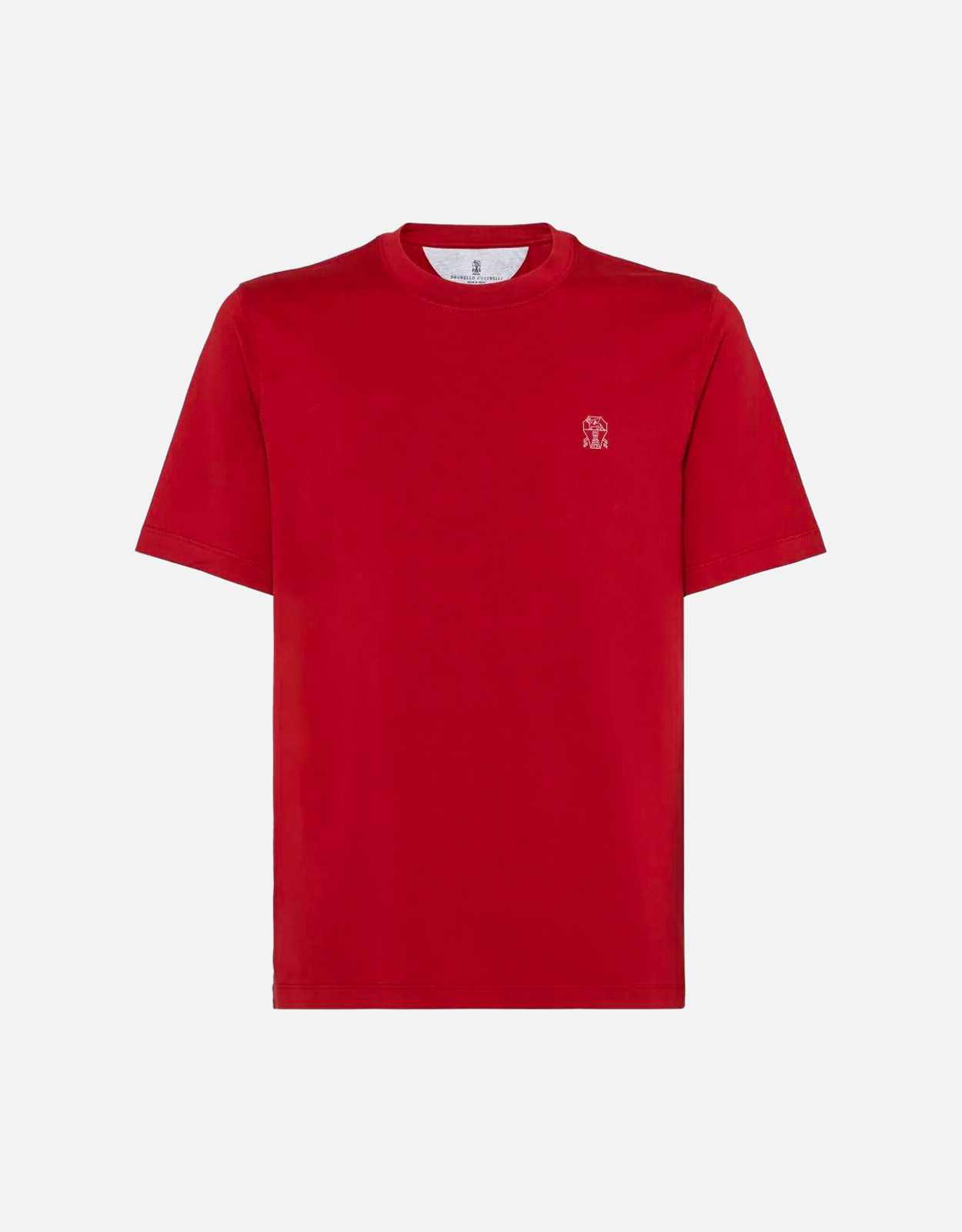 Brunello Cucinelli メンズコットンジャージーロゴレギュラーフィットT