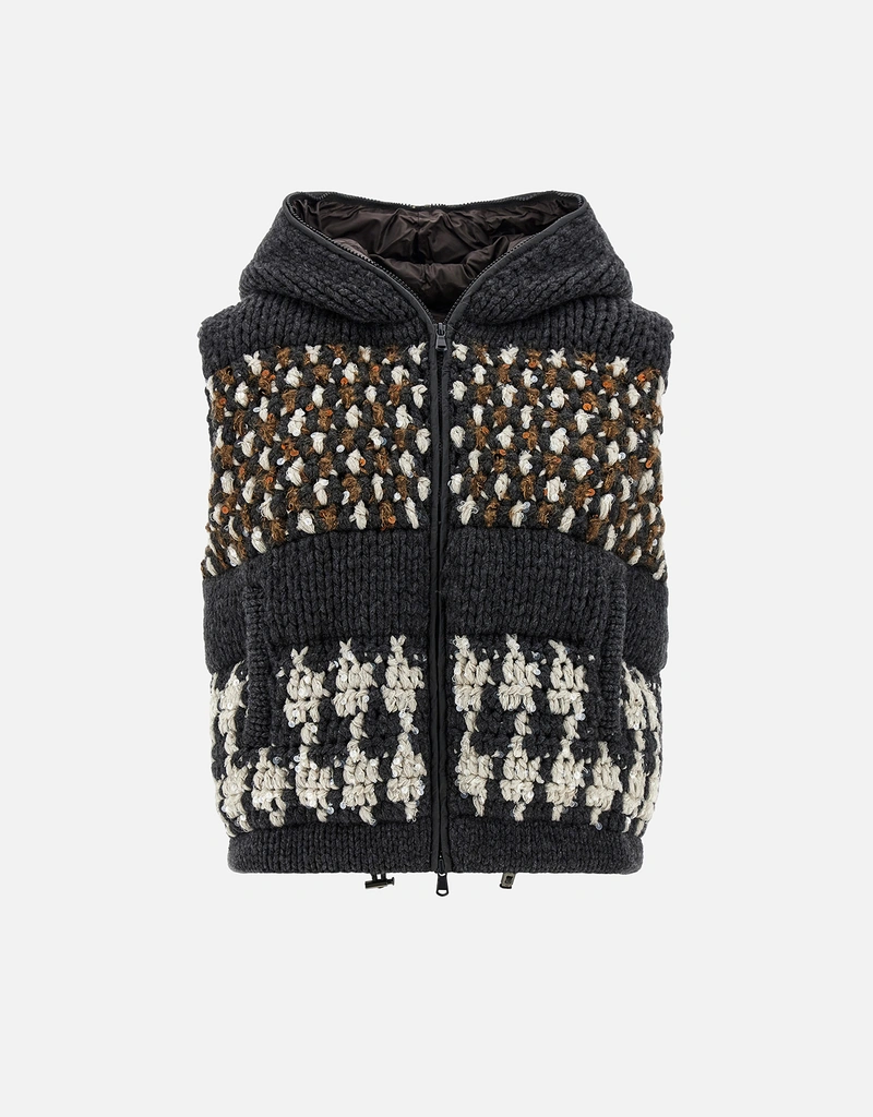 BRUNELLO CUCINELLI フード付きダウンベスト M ボーイズ 向け ブルー フード付き ダウンベスト | Brunello Cucinelli