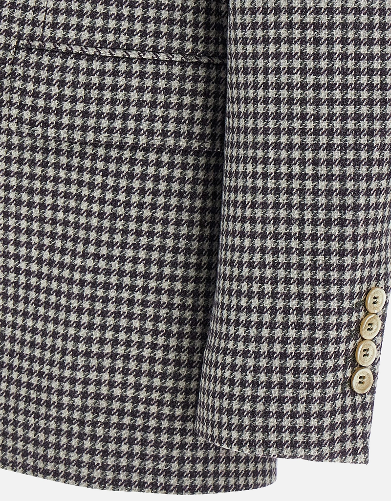 Brunello Cucinelli メンズ 千鳥格子 ウール カシミヤ シルク デ