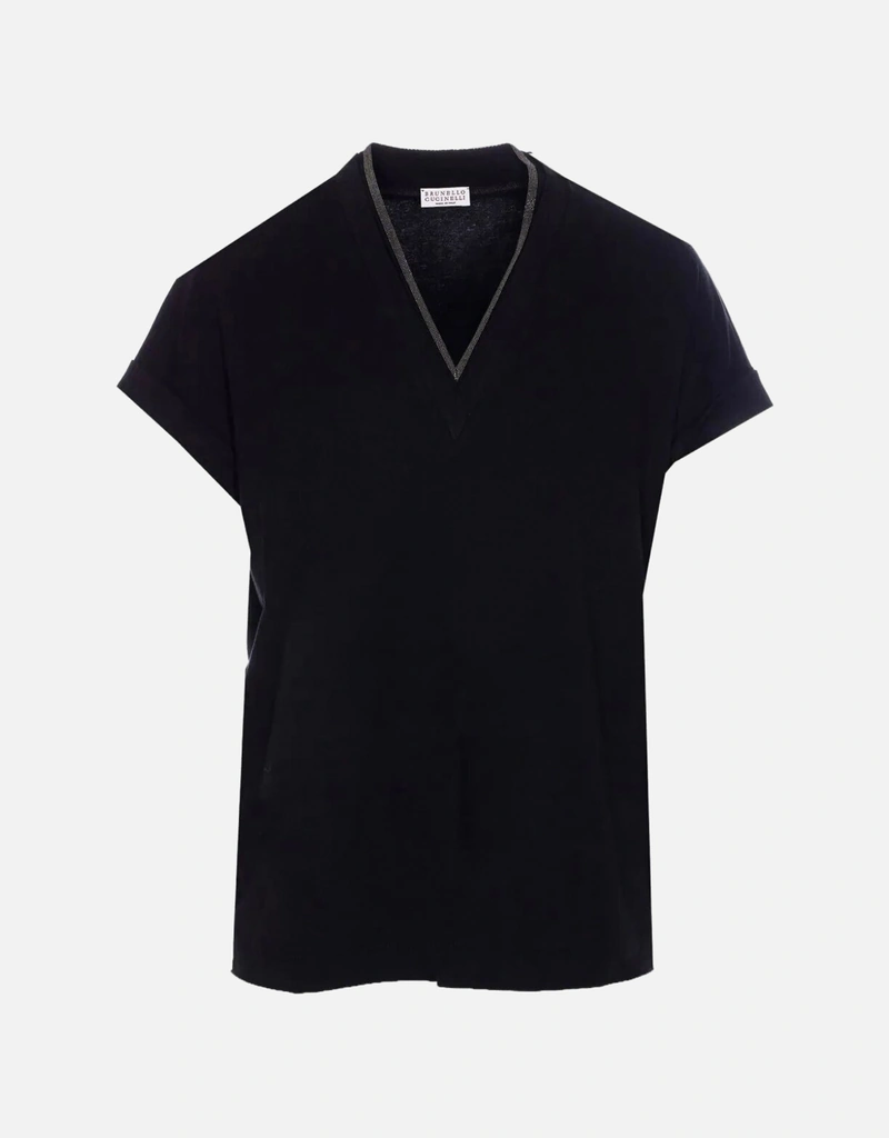 Brunello Cucinelli VネックコットンTシャツ (すべての新品) IFCHIC.COM