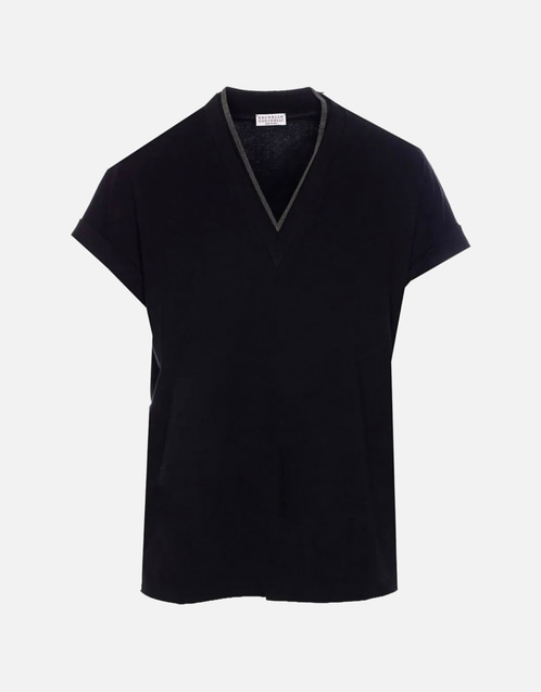 Brunello Cucinelli VネックコットンTシャツ (すべての新品) IFCHIC.COM